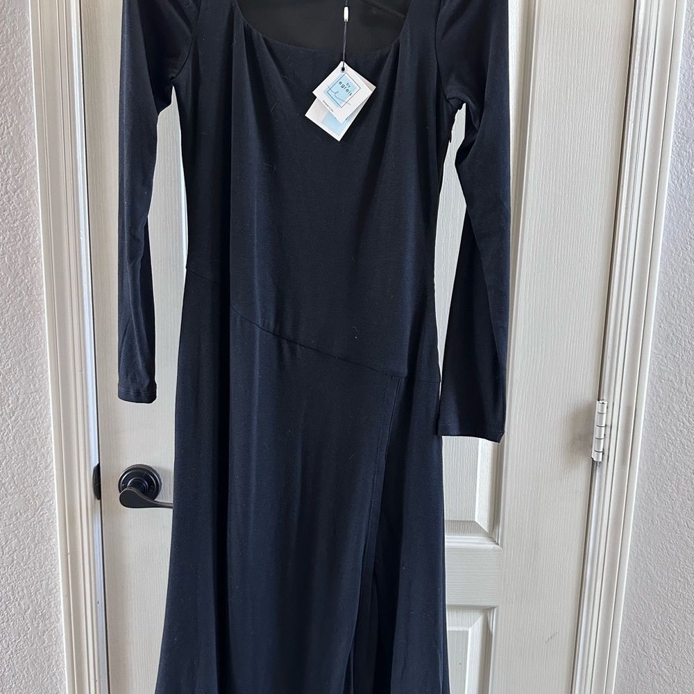 Elegant Black Long Sleeve Dress